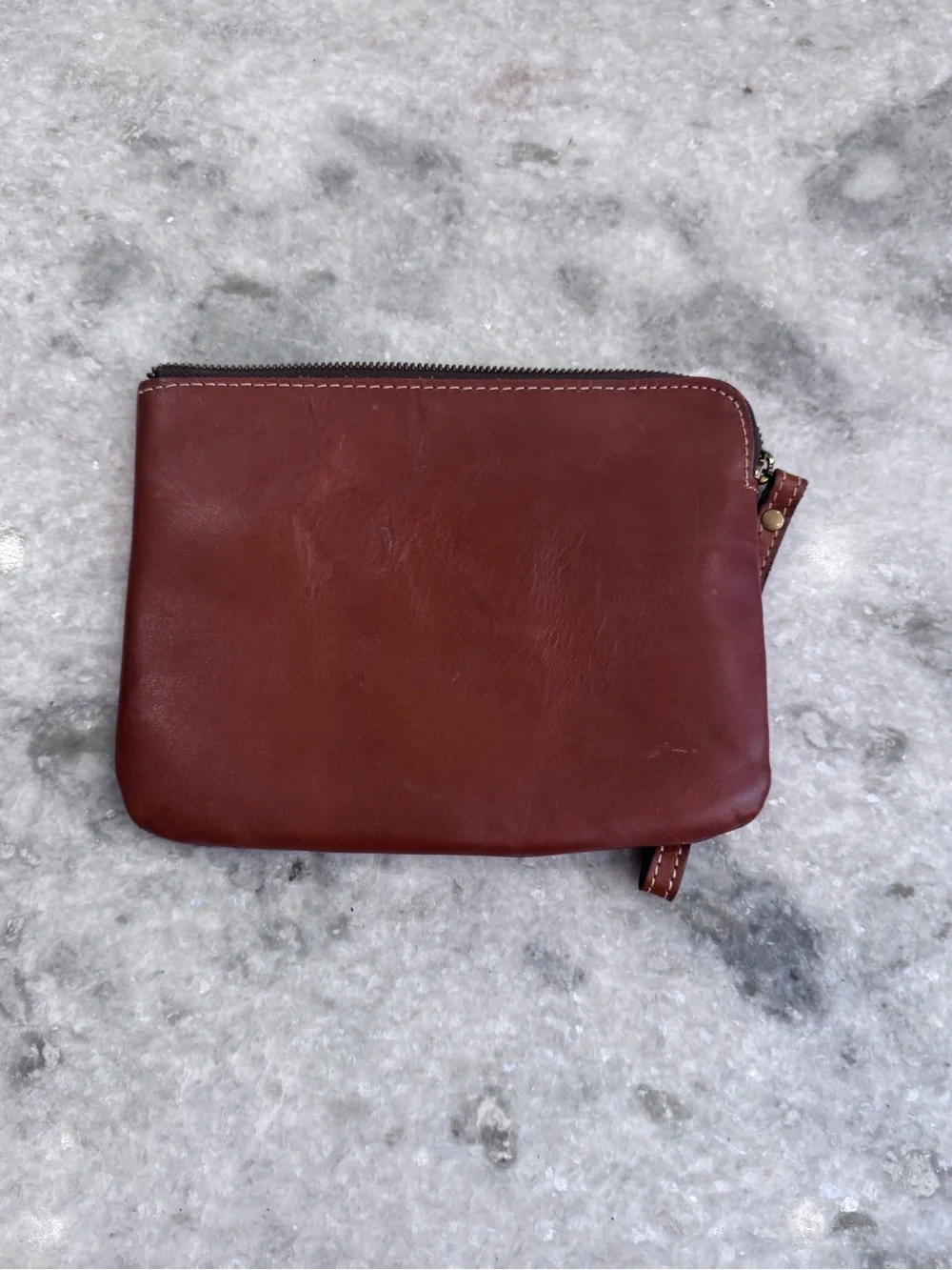 Patricia Nash Leather Wristlet Pouch - Brown